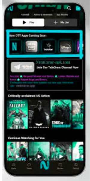 NetMirror APK screen mirroring interface for PC and Smart TV connection